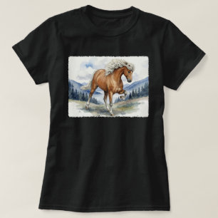 Edda Silver bay Isländisches Pferd in den Bergen S T-Shirt