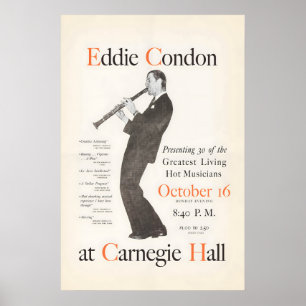 Eddie Condon Jazzplakat - In der Carnegie Hall - 1 Poster