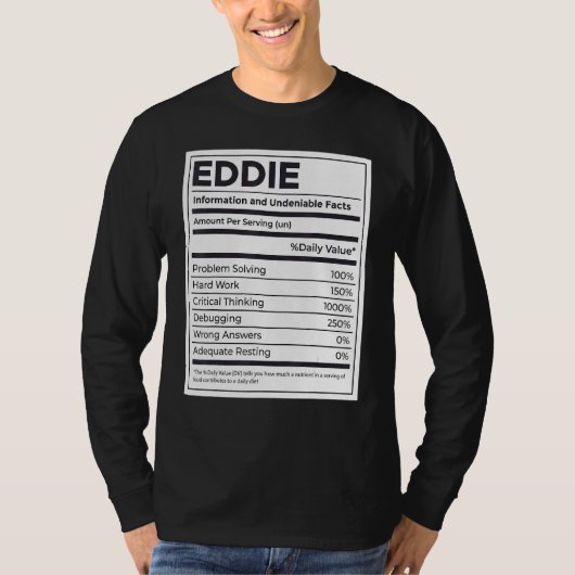 Eddie Nutrition Information Problem lösen T-Shirt (Vorderseite)