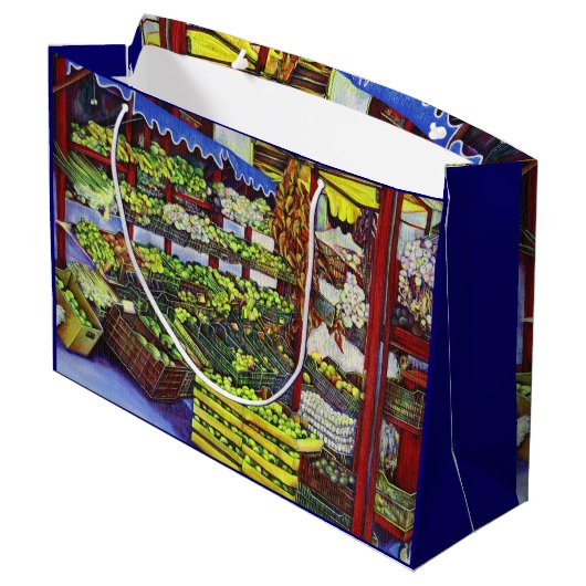 Eddie's Market, Hungary Große Geschenktüte (Rückseite Schrägansicht)