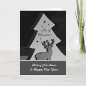 Edel Frohe Weihnachten mit Rentieren und Baum! Karte (Vorderseite)