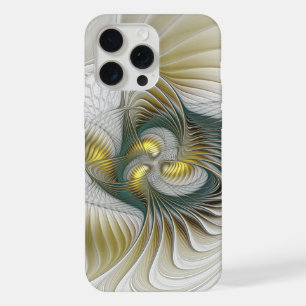 Edel Golden Türkis Abstrakt Fantasy Fraktal Kunst iPhone 15 Pro Max Hülle