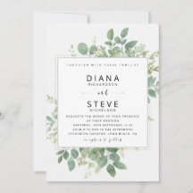 Edel Grüne Botanische Rahmen Hochzeit