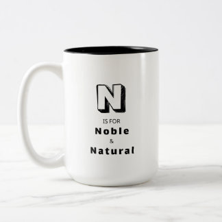Edel und Natürlich N - Personalisierter Luxuslob Zweifarbige Tasse
