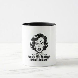 Edelboutique außen, innen Flohmarkt-Charakter Tasse