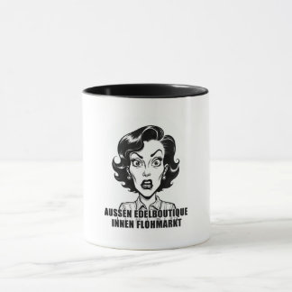 Edelboutique außen, innen Flohmarkt-Charakter Tasse