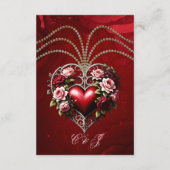 Edeles gotisches Herz mit Blume. Begleitkarte (Rückseite)