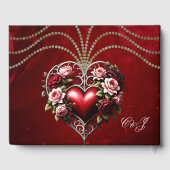 Edeles gotisches Herz mit Blume. Gästebuch (Rückseite)