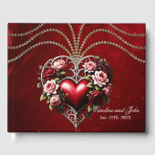 Edeles gotisches Herz mit Blume. Gästebuch (Vorderseite)