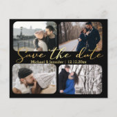 Edelgold 4 Foto schwarz Save the Date (Vorderseite)