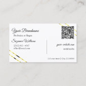 Edelgold mit schimmernden Linien Monogramm QR Code Visitenkarte (Rückseite)