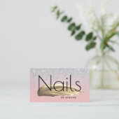 Edelgold-Nagellack silberner Glitzer Visitenkarte (Stehend Vorderseite)