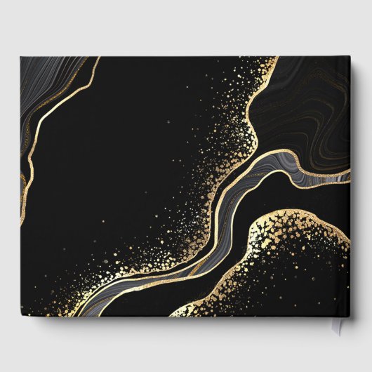 Edelgold und schwarze Blume Gästebuch (Rückseite)