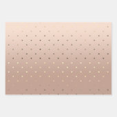 Edelgolddots aus Silber und Rose  Geschenkpapier Set (Vorderseite)