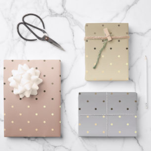 Edelgolddots aus Silber und Rose  Geschenkpapier Set