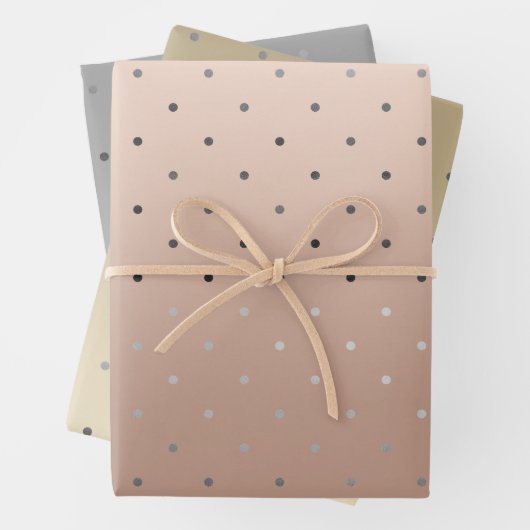 Edelgolddots aus Silber und Rose Geschenkpapier Set (Beispiel)