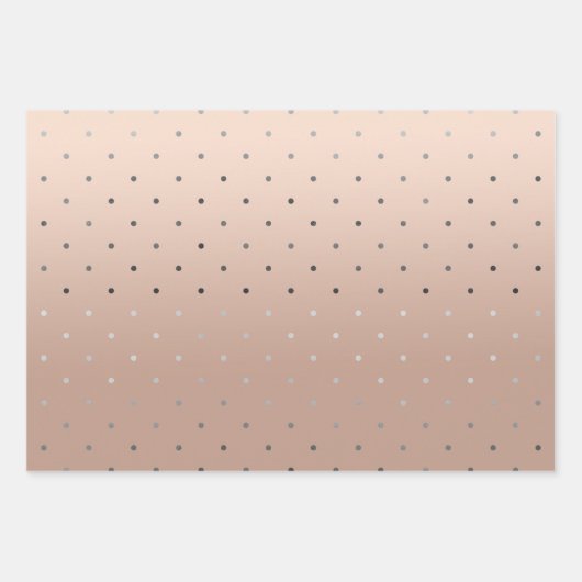Edelgolddots aus Silber und Rose  Geschenkpapier Set (Vorderseite)