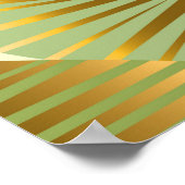 Edelgoldfarbene exotische Blätter auf Blu Poster (Ecke)