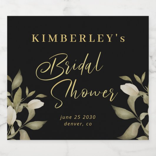 Edelgoldfarbenes Brautparty Schaumweinetikett (Einzelnes Label)