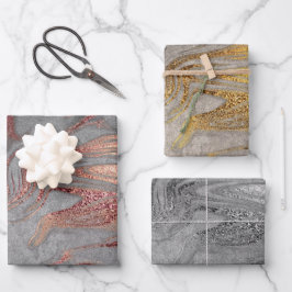 Edelgoldmarmor der Rose Geschenkpapier Set