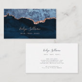 Edelgoldstreifen in Blau und Rose Visitenkarte (Vorne/Hinten)