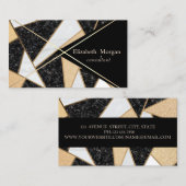 Edelgoldstreifen, Marmor, geometrisch Visitenkarte (Vorne/Hinten)