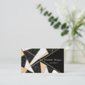 Edelgoldstreifen, Marmor, geometrisch Visitenkarte (Stehend Vorderseite)
