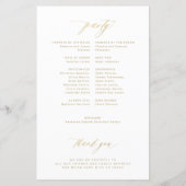Edelgoldtypografie-Hochzeitsprogramm (Rückseite)