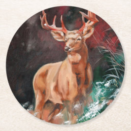 Edelhert - Red Deer Coaster Runder Pappuntersetzer