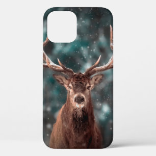 Edelhirsche männlich im Winterschneewald. Künstler Case-Mate iPhone Hülle