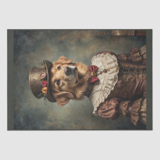 Edelhund in eleganter Kleidung Seidenpapier (Vorderseite)