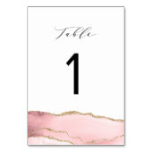 Edelkalligraphie, Gold und Rose Tischnummer (Vorderseite)