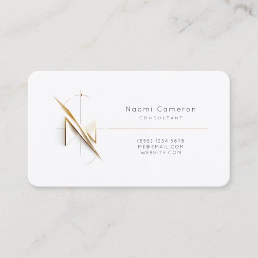 Edelkalligraphie: Gold und Schwarz-Gradient-Monogr Visitenkarte (Vorderseite)