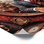 Edelkatze aus Steampunken in der industriellen Wel Poster (Ecke)