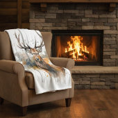 Edelklatschkunst: Holzelche Wasserfarbkunst Fleecedecke