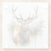 Edelklatschkunst: Holzelche Wasserfarbkunst Glasuntersetzer (Rückseite)