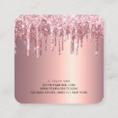 Edelkupfer-Rose Gold Glitzer Tropfen Spray Tans Quadratische Visitenkarte (Rückseite)
