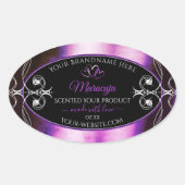 Edelle Lila schwarze Produktkennzeichnungen Sparkl Ovaler Aufkleber (Vorderseite)