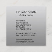 Edelle Medizin Klasse Elegantes Schwarz-weißes Asc Quadratische Visitenkarte (Rückseite)