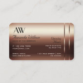 Edelle Rose Gold Decke Schimmery Diamonds Initiale Visitenkarte (Rückseite)