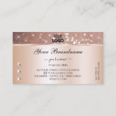 Edelle Rose Golden Glitzer Stars Diamonds Logo hin Visitenkarte (Rückseite)
