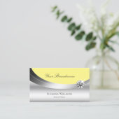 Edelleder Silber-Dekoration Gelb mit Logo und Diam Visitenkarte (Stehend Vorderseite)