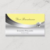 Edelleder Silber-Dekoration Gelb mit Logo und Diam Visitenkarte (Vorderseite)