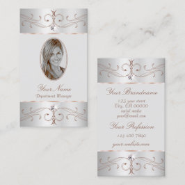 Edelleder Silver Rose Gold Verzierte Ornamente mit Visitenkarte