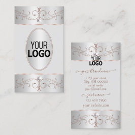 Edelleder Silver Rose Gold Verzierte Ornamente mit Visitenkarte