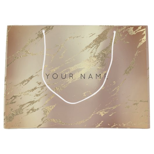 Edelmarmor-Gold-Metallische Abstrakte Kupferblüte Große Geschenktüte (Vorderseite)