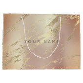 Edelmarmor-Gold-Metallische Abstrakte Kupferblüte Große Geschenktüte (Rückseite)