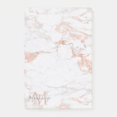 Edelmarmor und Rose-Goldfolie-Monogramm Post-it Klebezettel (Vorderseite)