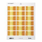 Edelmetall-Gold-Buchzeichen Adressaufkleber (Vorne)