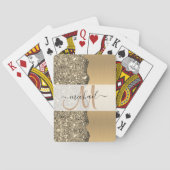 Edelmetall-Gold-Bürste | Name des Monogramms Spielkarten (Rückseite)